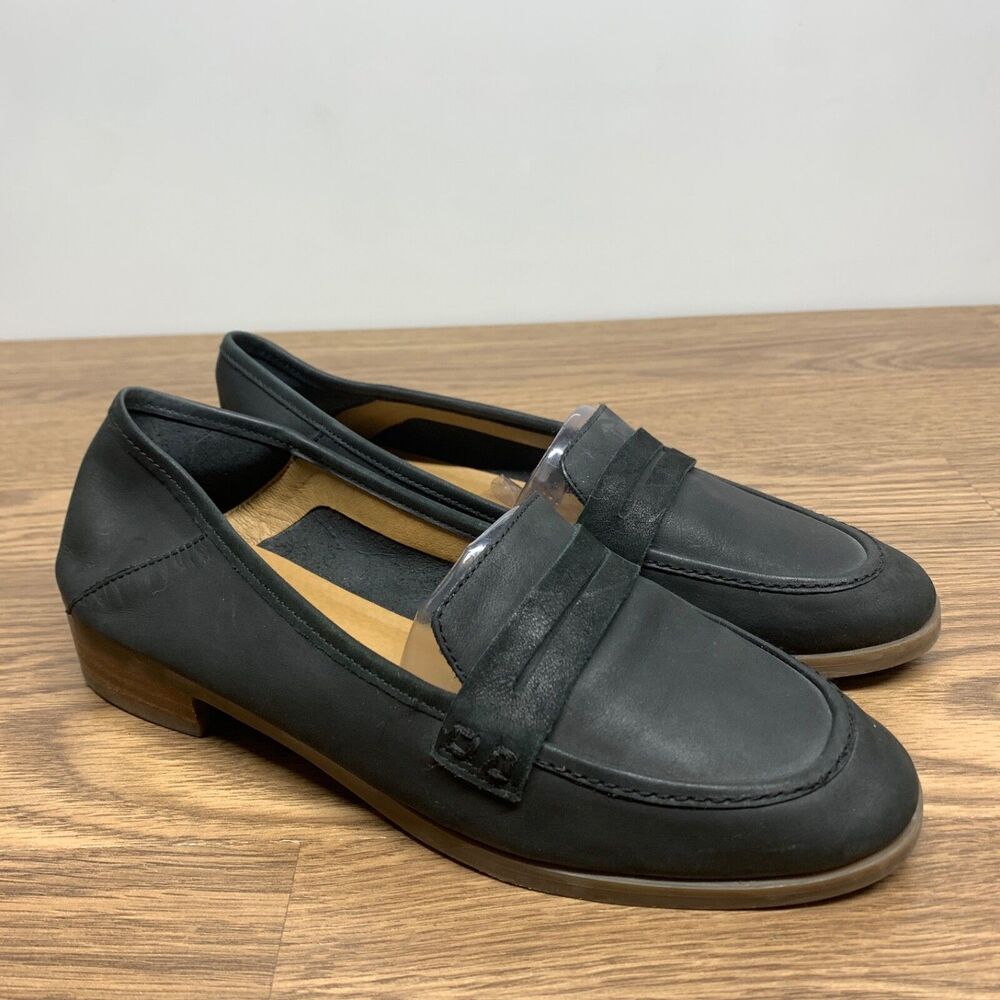 Lucky Brand Womens‎ Size 7M Caylon Penny Loafers Black Leather Slip On Shoes